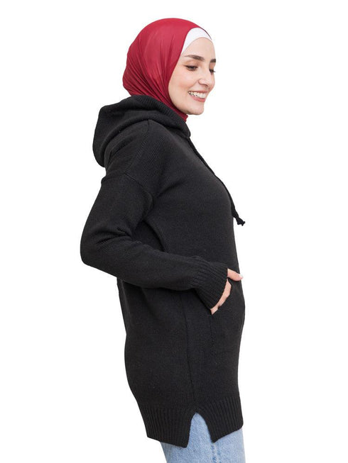 Black Hoodie Pullover - Khotwh